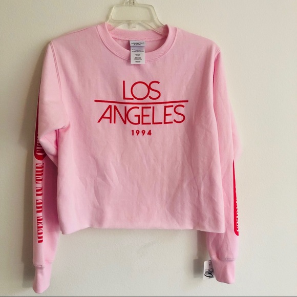 pink cropped Los Angeles sweatshirt Mighty Fine - Picture 3 of 4